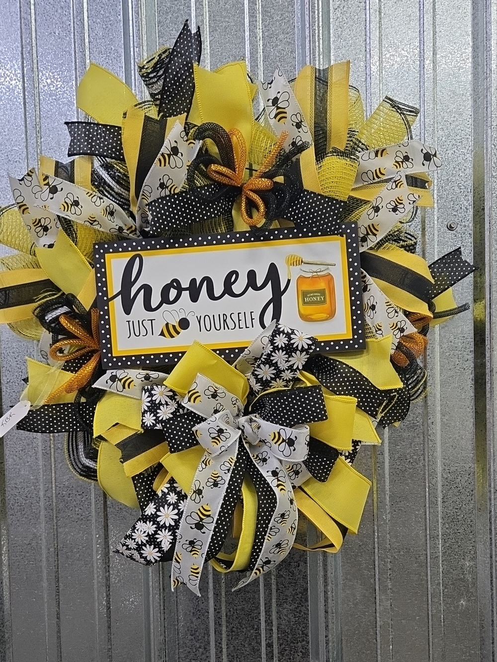 Honey Just Bee Yourself Yellow & Black Decorative Holiday Wreath